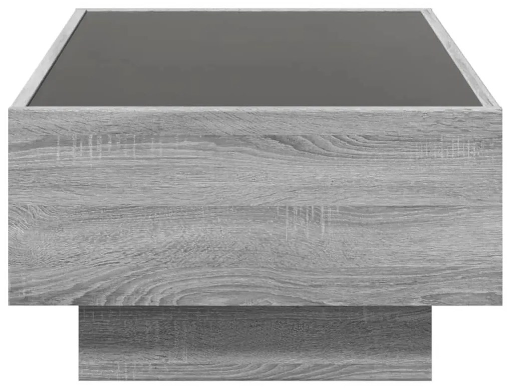 Mesa de centro c/ LEDs 90x50x30 cm derivados de madeira