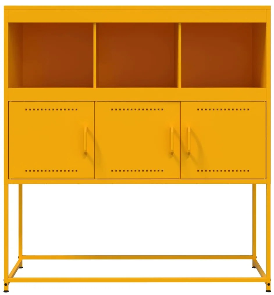 Aparador 100,5x39x107 cm aço amarelo mostarda