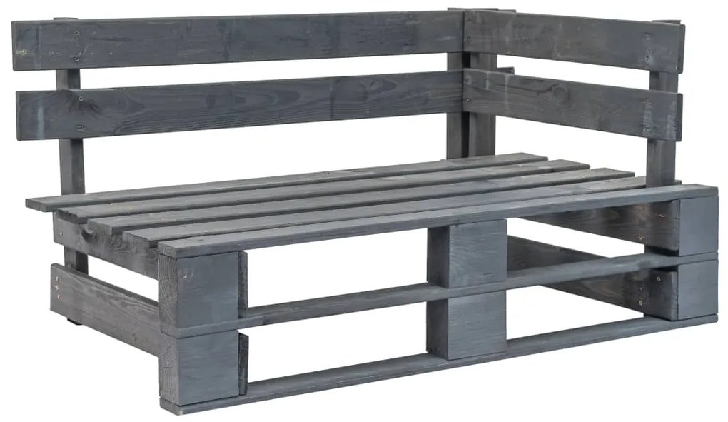 6 pcs conj. lounge paletes c/ almofadões pinho impregnado cinza