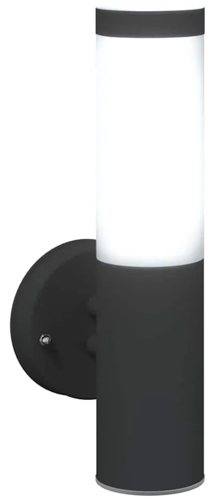 Luz de Parede Externa Preta de Aço Inoxidável IP44