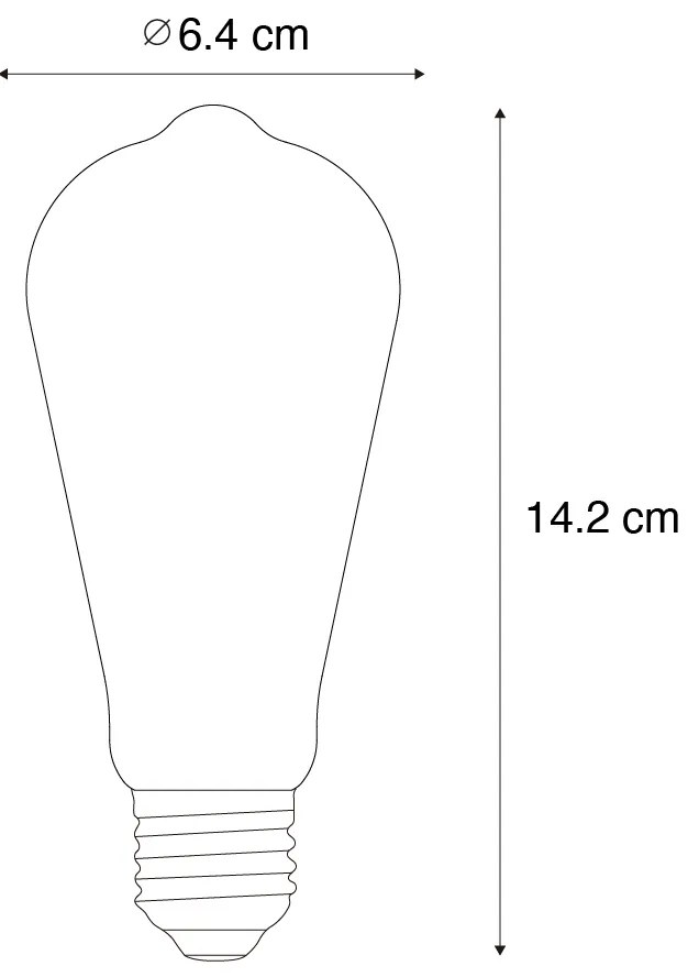 Conjunto de 3 lâmpadas LED E27 reguláveis inteligentes ST64 4,9W 320 lm 2500K Incl. Hub Inteligente Zigbee