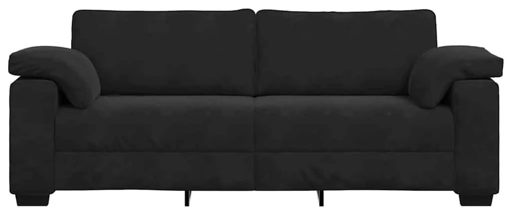 Sofá de 3 lugares 178 cm veludo preto