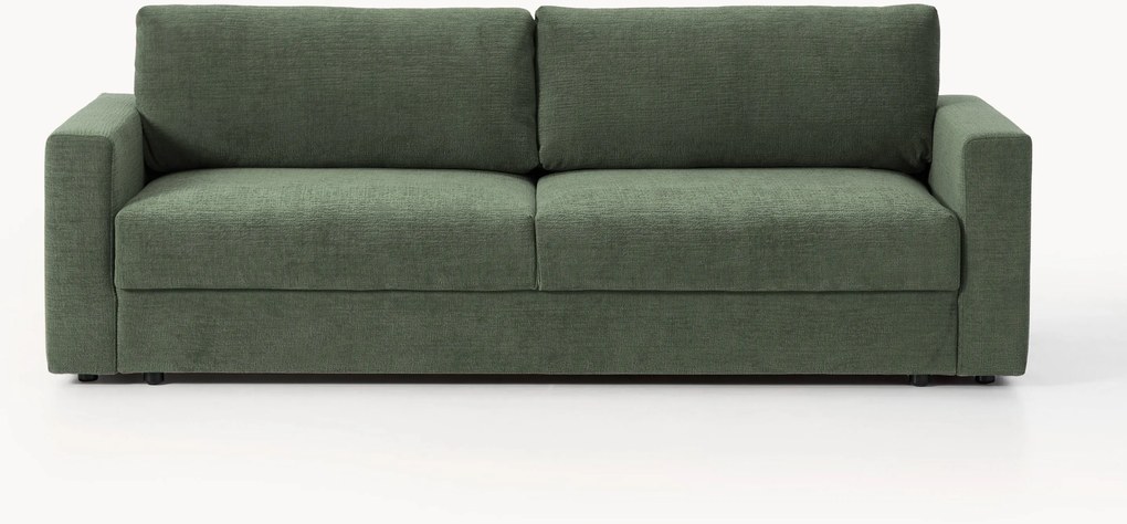 Sofá-cama em veludo com arrumação Tasha (3 lugares)