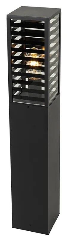 Candeeiro de pé moderno preto com fumo 80 cm IP44 - Reims Moderno