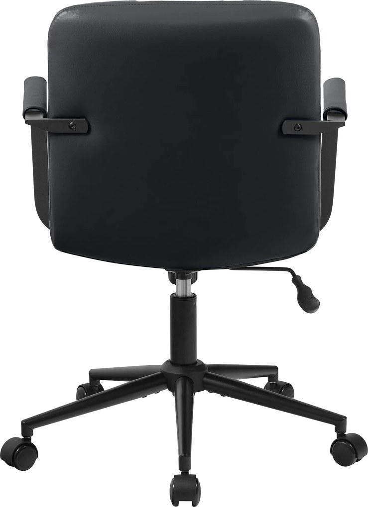 Cadeira de Escritório Hilda Couro Genuíno Preto