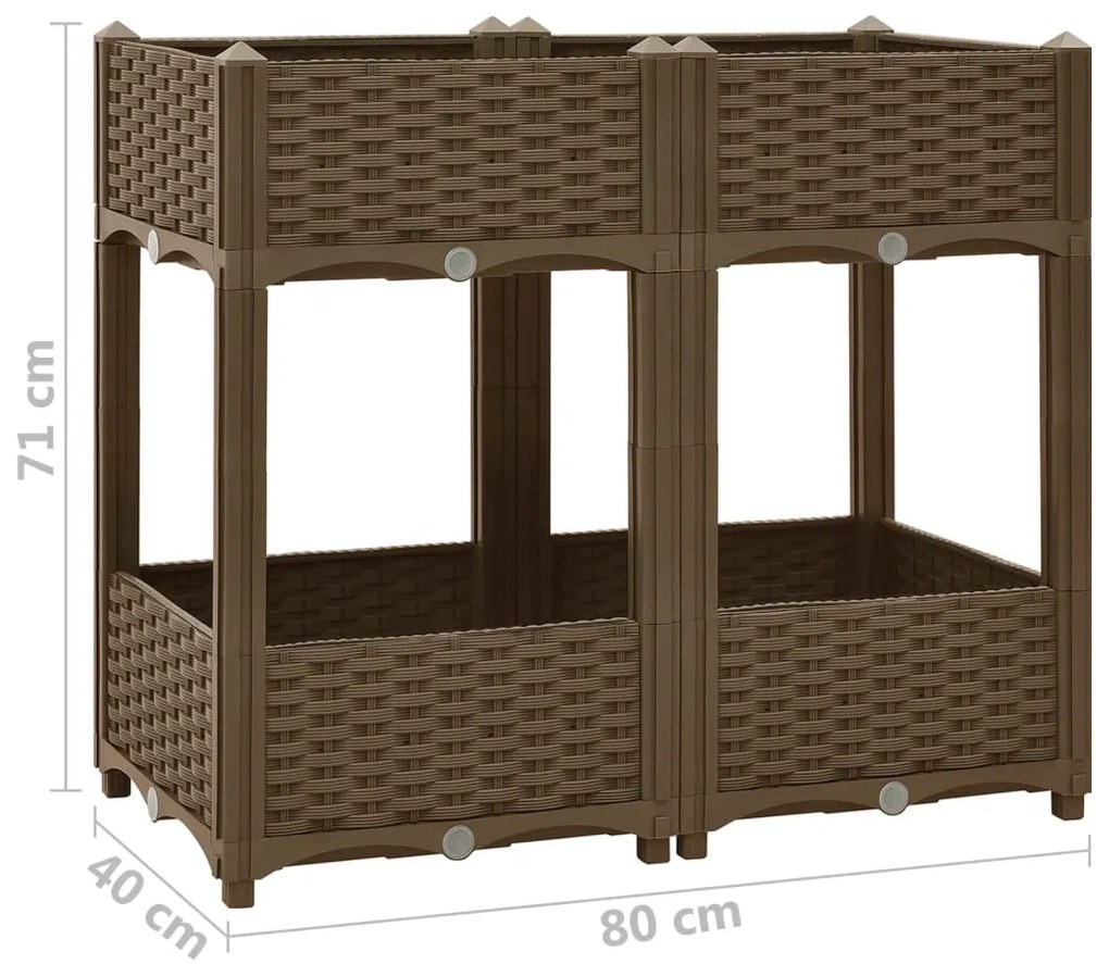Canteiro elevado 80x40x71 cm polipropileno