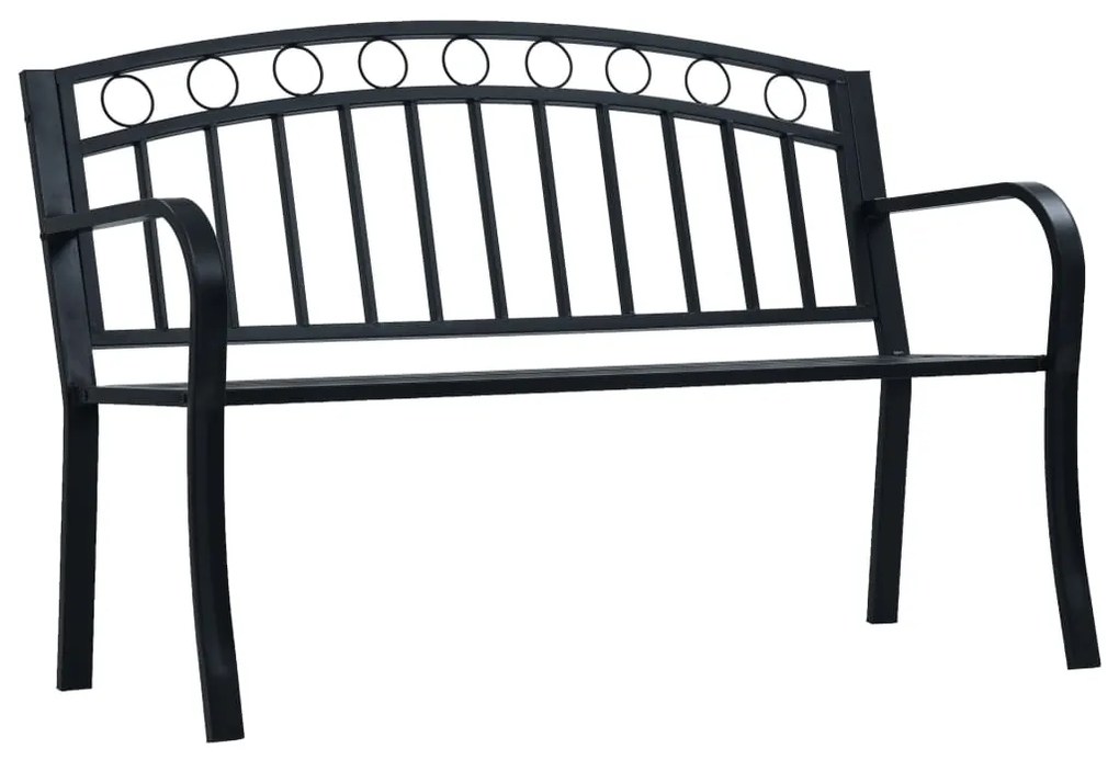 vidaXL Banco jardim 125 cm aço preto