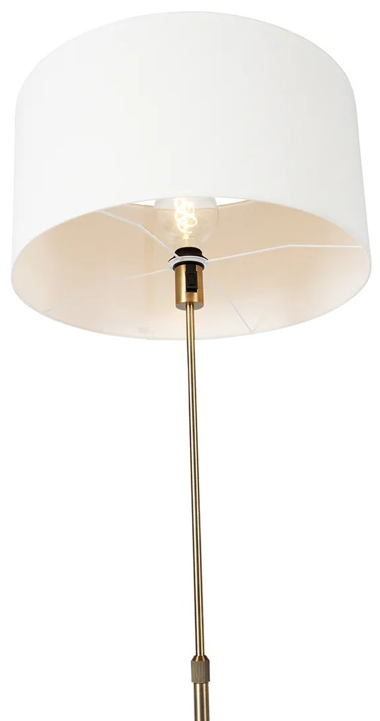 Candeeiro de pé ajustável bronze com cúpula branca 50 cm - Parte Design