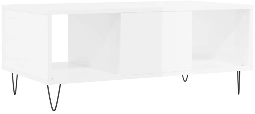Mesa de centro 90x50x36,5 cm derivados madeira branco brilhante