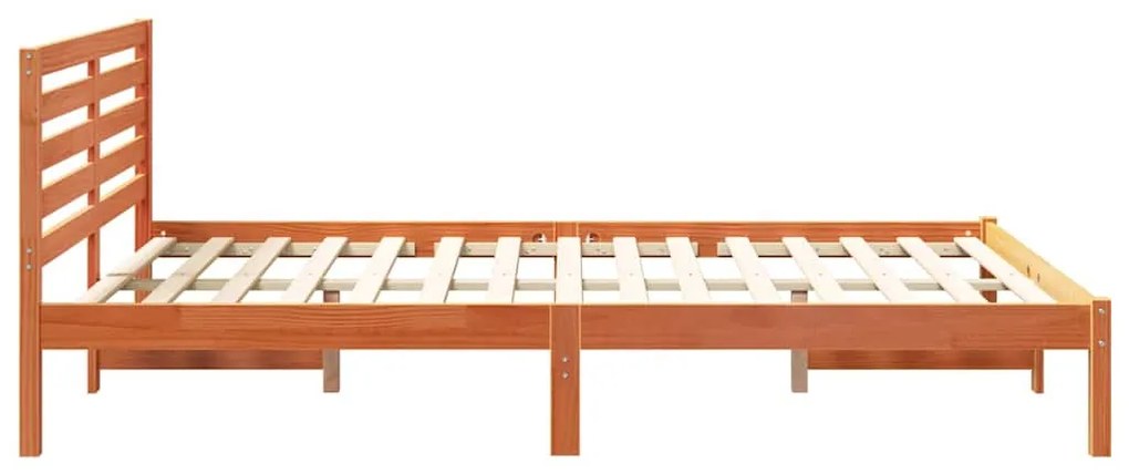 Estrutura da Cama com cabeceira Castanho-mel 140 x 220 cm
