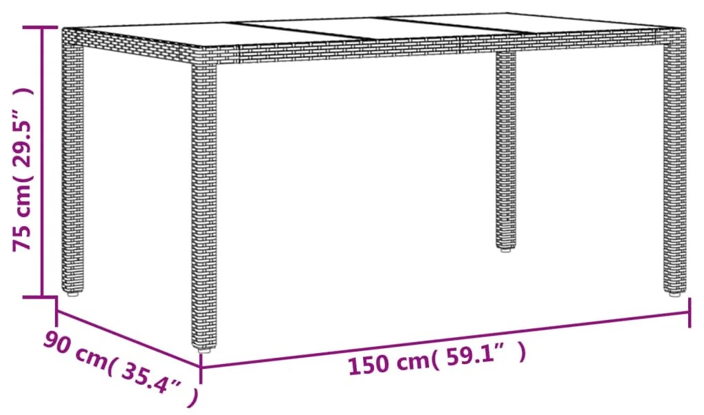 5 pcs conjunto jantar jardim c/ almofadões PE/vidro cinza claro