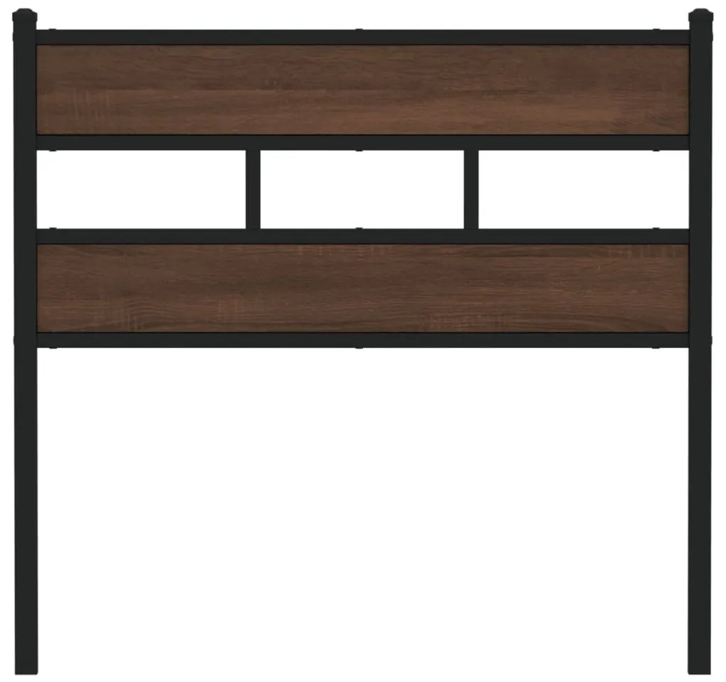 Cabeceira de cama 90 cm derivados madeira/aço carvalho castanho