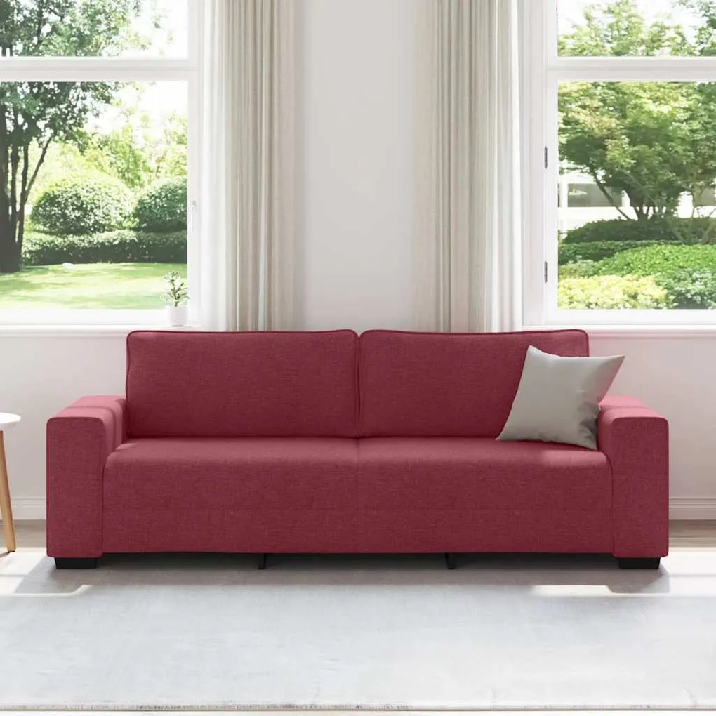 Sofá de 3 lugares tecido 180 cm vermelho tinto