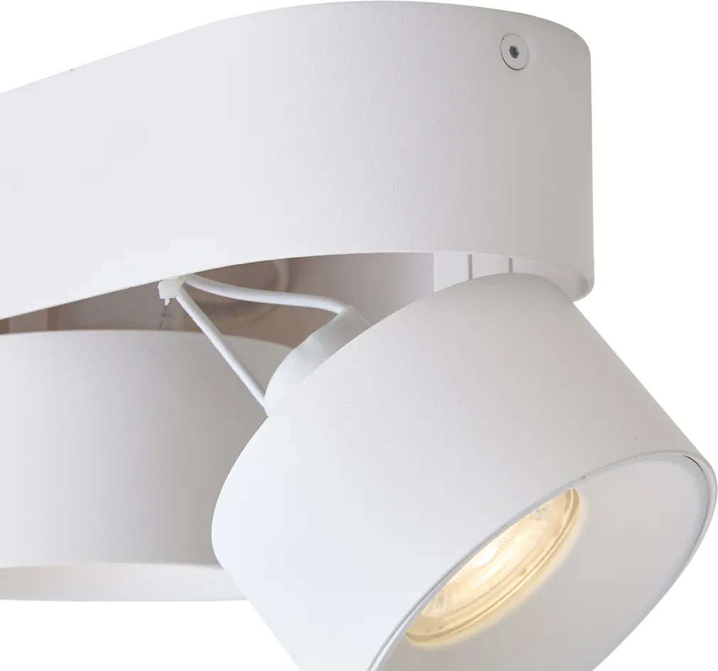 Foco de Superfície Moderno Branco GU10 50mm 2 Luzes Inclinável - Echo