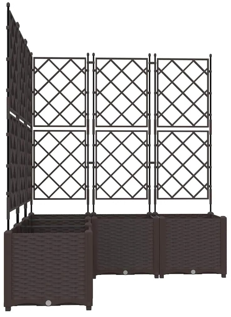 Vaso de Jardim com Treliça 5 pcs Castanho 120x120x143 cm
