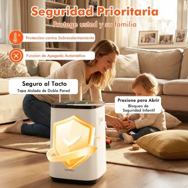 Aquecedor de toalhas 23 L com luz temporizador 24H desligamento automático bloqueio infantil capacidade 3 toalhas branco
