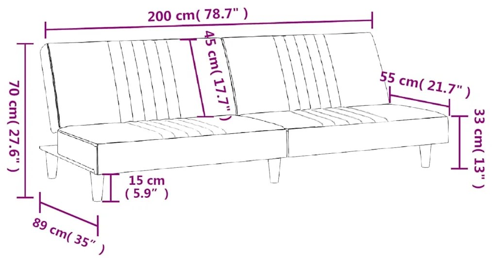 Sofá-cama tecido preto