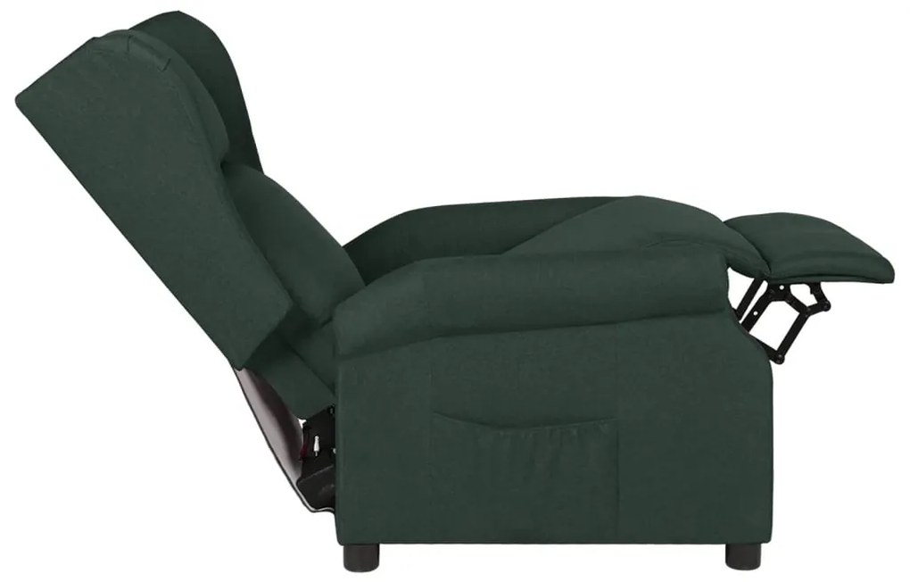 Poltrona reclinável tecido verde-escuro