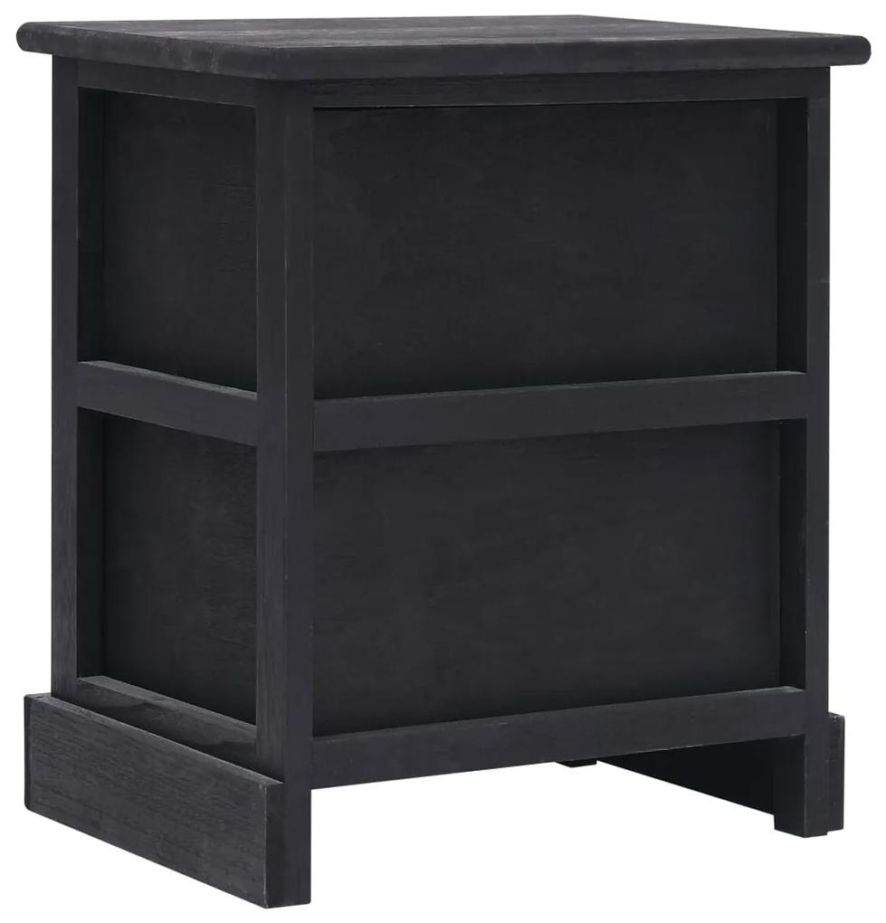 Mesa de cabeceira 38x28x45 cm madeira paulownia preto