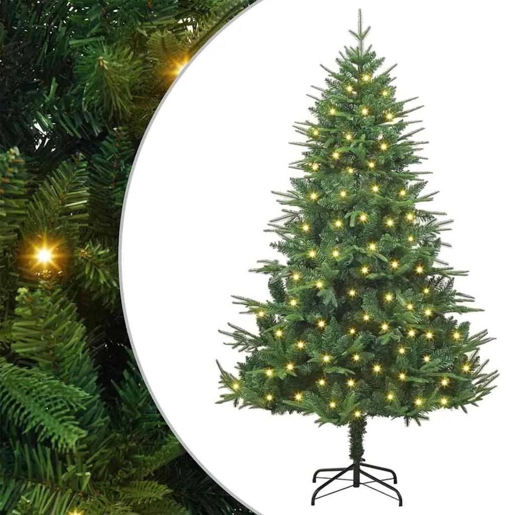 vidaXL Árvore de Natal Artificial Pré-iluminada Verde 180 cm PVC e PE