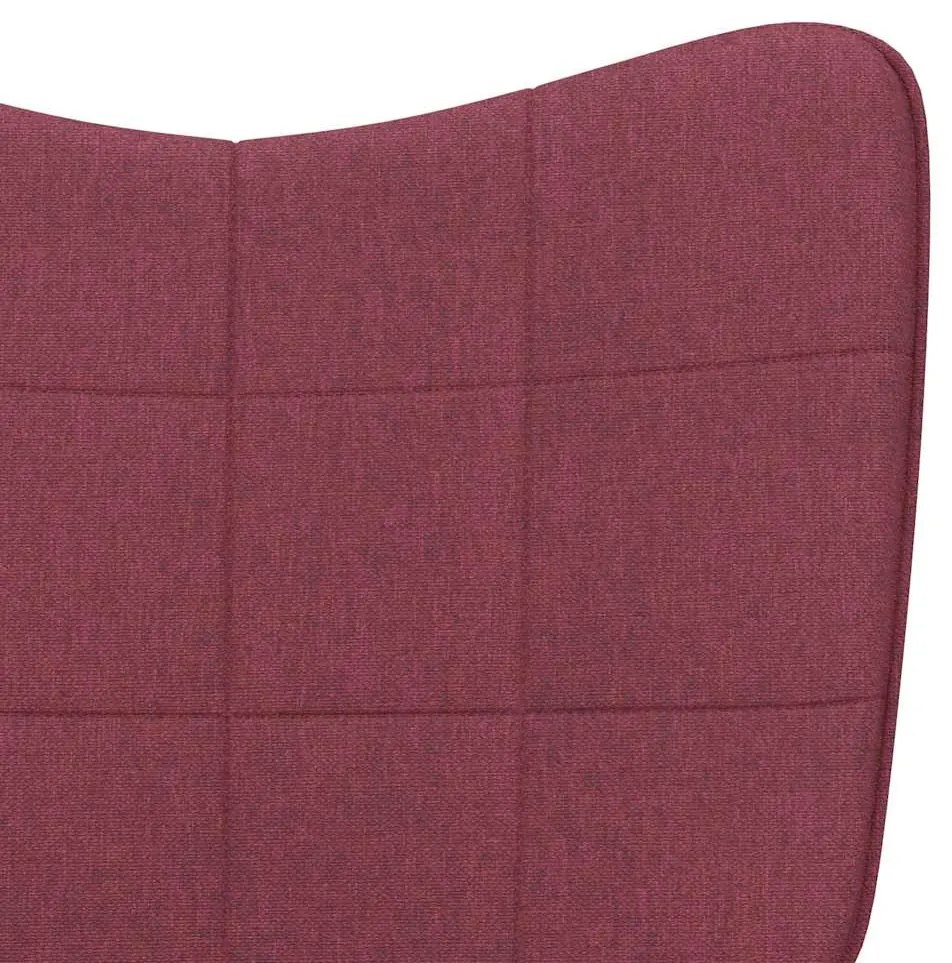 Cadeira de descanso com banco tecido vermelho tinto