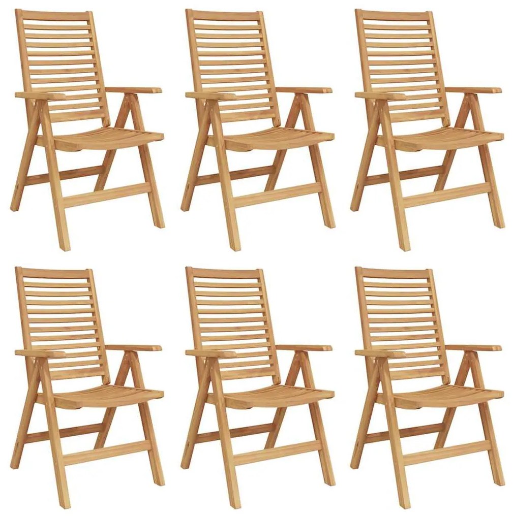 Cadeiras de Jardim vidaXL Dobráveis 6 pcs Madeira de Teca Maciça