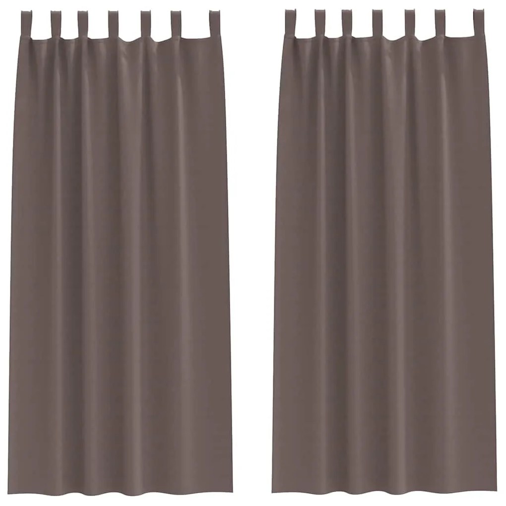 Cortinas 2 pcs Castanho escuro 245 x 140 cm Poliéster
