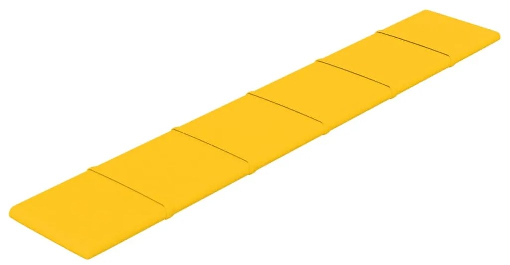 Painel de parede 12 pcs 90x15 cm veludo 1,62 m² amarelo