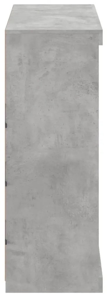 Aparador com luzes LED 81x37x100 cm cinzento cimento