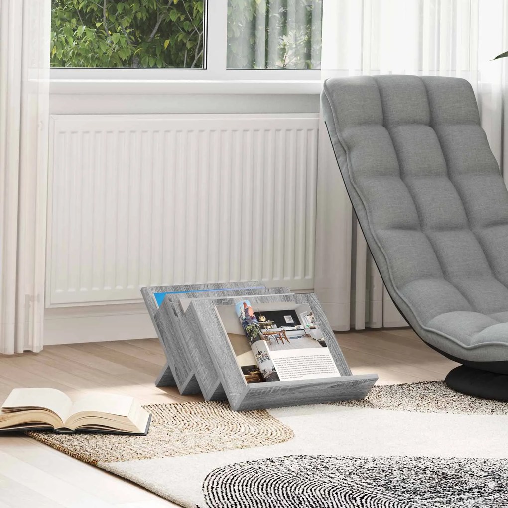 vidaXL Estante de Revistas Cinza Sonoma 53 x 40 x 28,5 cm