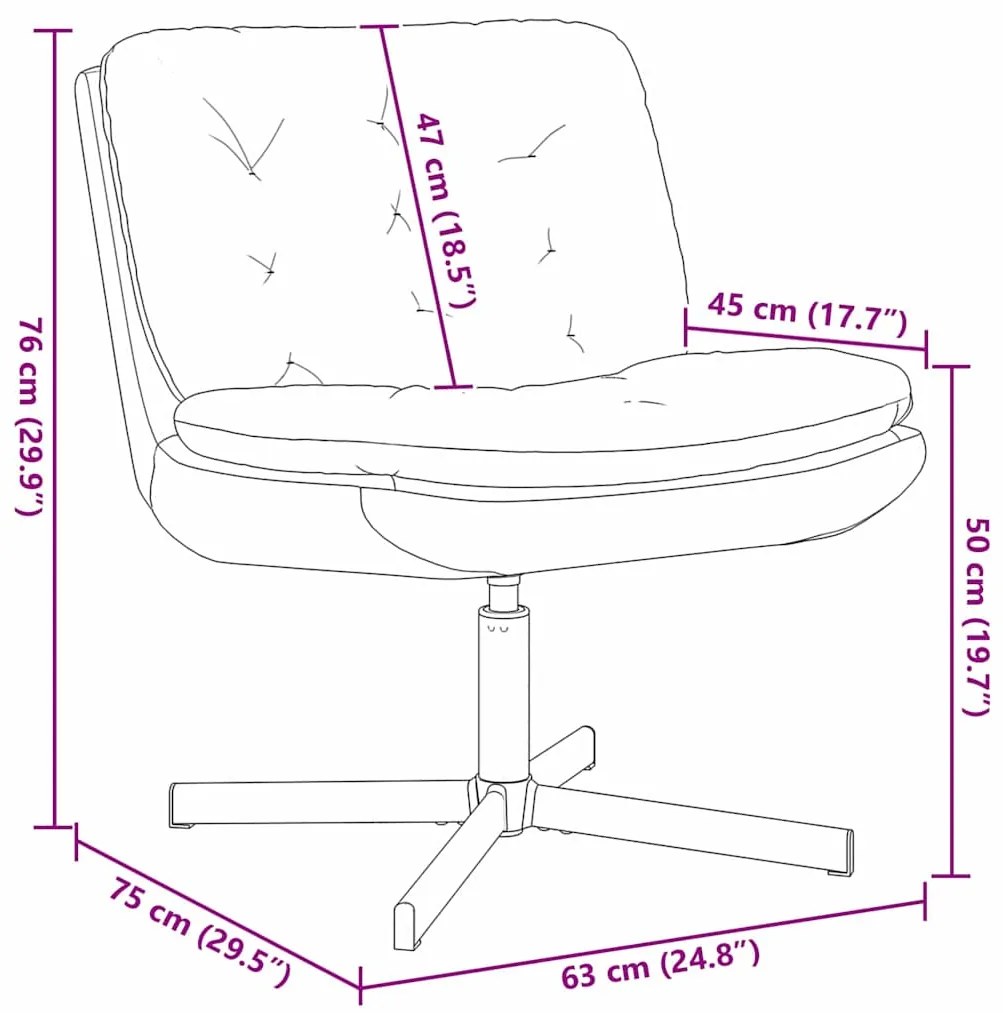 Cadeira Relaxante Giratória Creme 63 x 75 x 76 cm Veludo