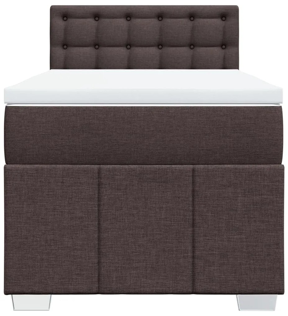 Cama com molas/colchão 90x190 cm tecido castanho-escuro