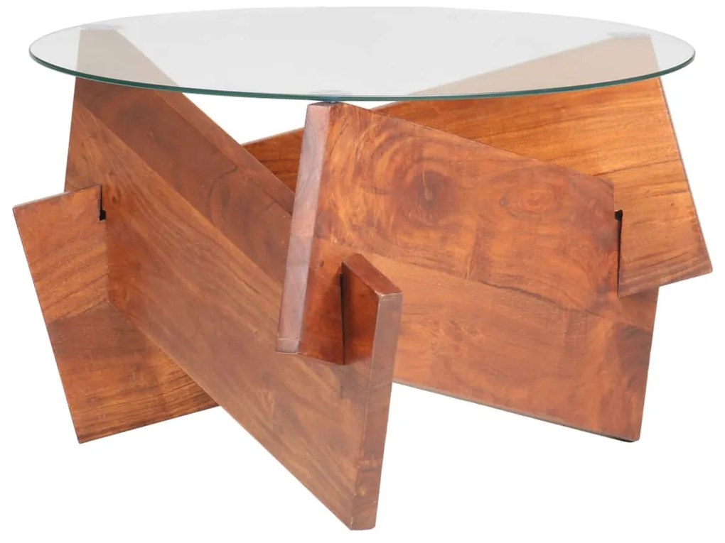 vidaXL Mesa de centro 60 cm madeira de acácia maciça