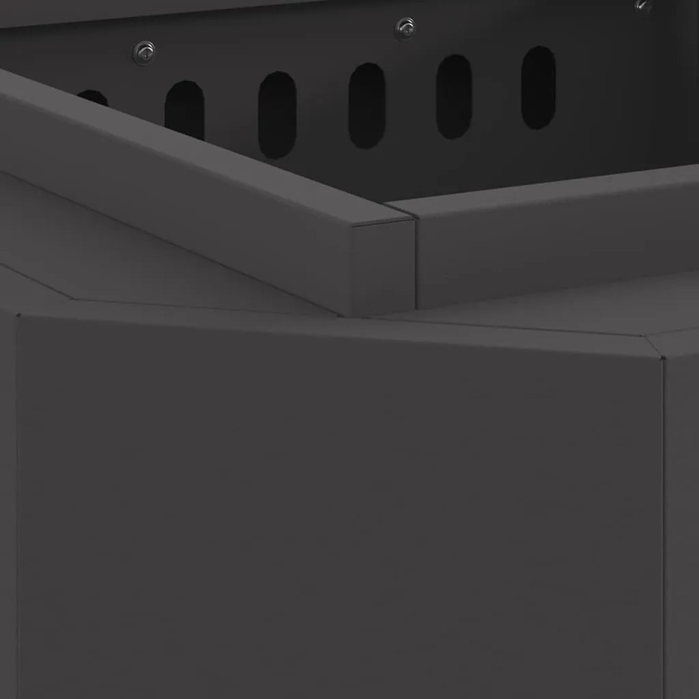 Fogueira Sem Fumaça Preta vidaXL 48x48x51 cm Aço