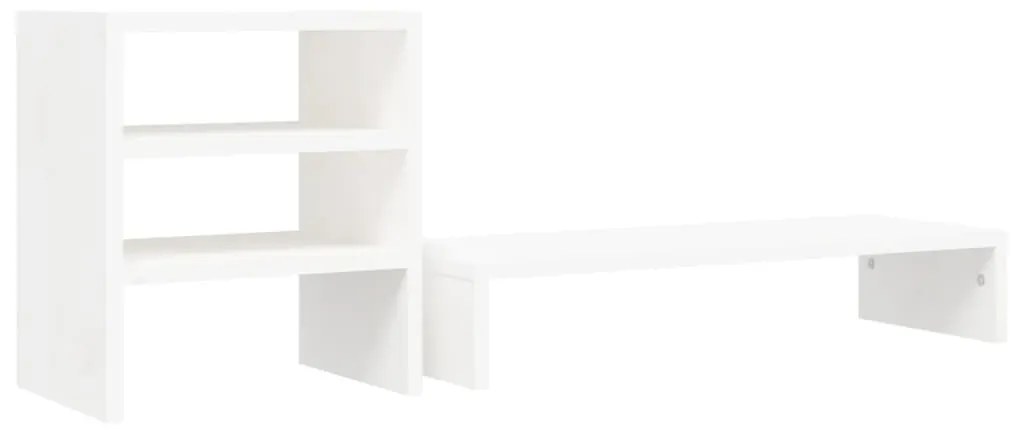 Suporte para monitor 81x20x30 cm madeira de pinho maciço branco