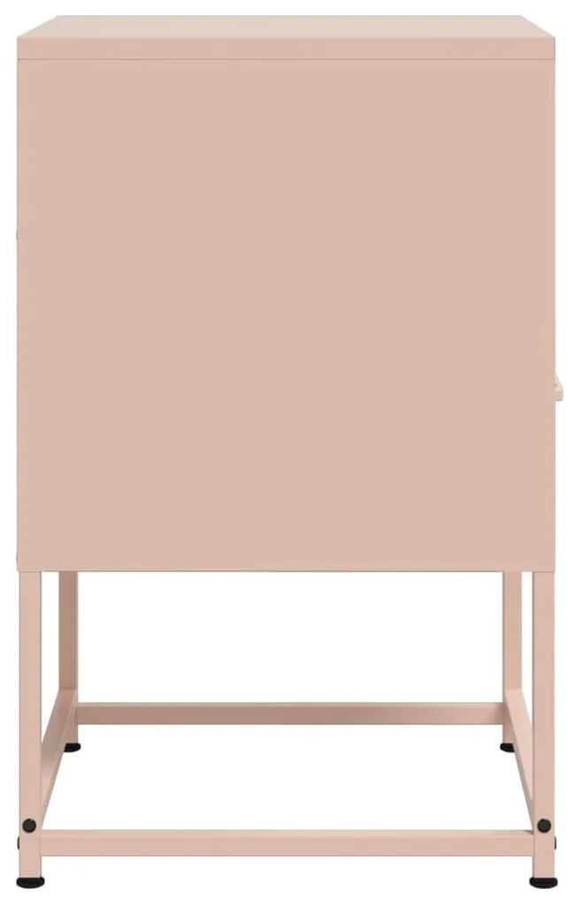 Mesas de cabeceira 2 pcs 36x39x60,5 cm aço rosa