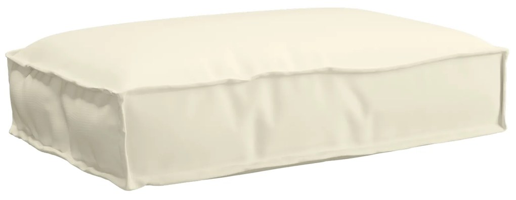 vidaXL Almofada de palete para assento Creme 60 x 40 x 8 cm