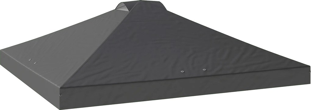 Outsunny Cobertura de Reposição para Pérgola 3x3 m UV50+ Impermeável com 8 Furos de Drenagem 3x3 m Cinza Escuro | Aosom Portugal