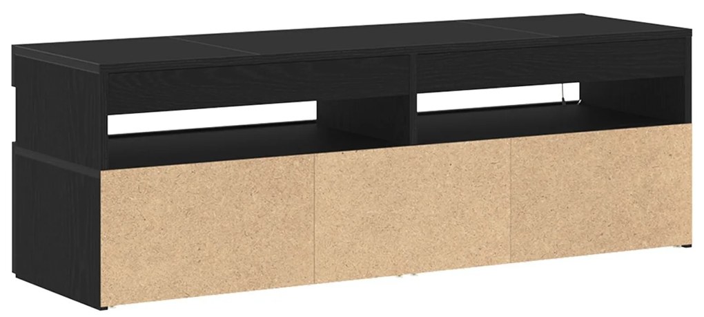 Estante para TV vidaXL com LED Carvalho Preto 120x35x40 cm Madeira de