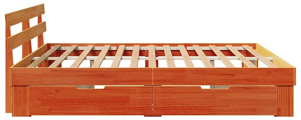 Estrutura da Cama Castanho-mel 180 x 200 cm Madeira Sólida