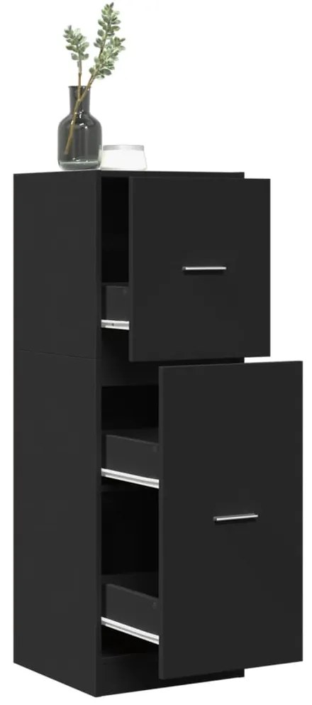 vidaXL Armário boticário 40x41x118 cm derivados de madeira preto