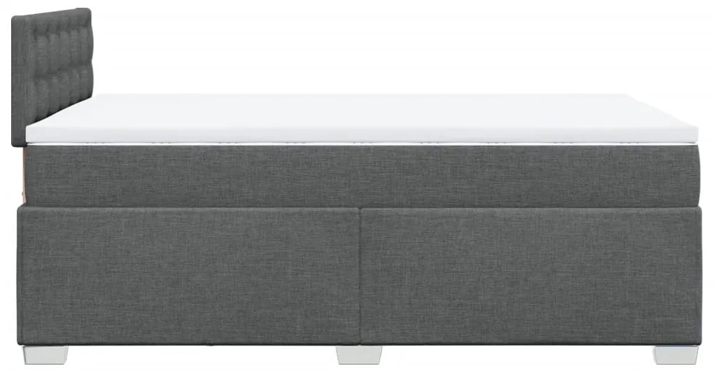 Cama boxspring com colchão 120x190 cm tecido cinzento-escuro