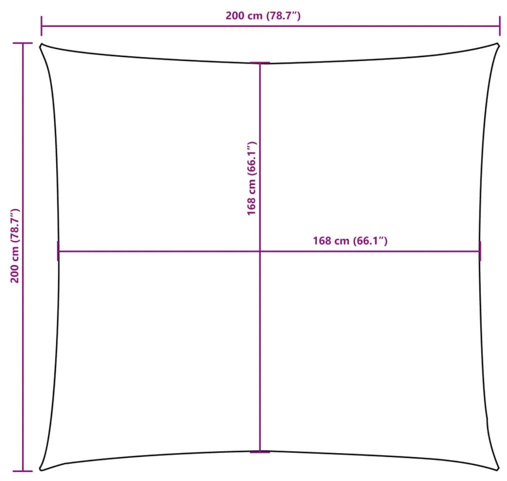 Guarda-sol tecido Oxford quadrado 2x2 m creme