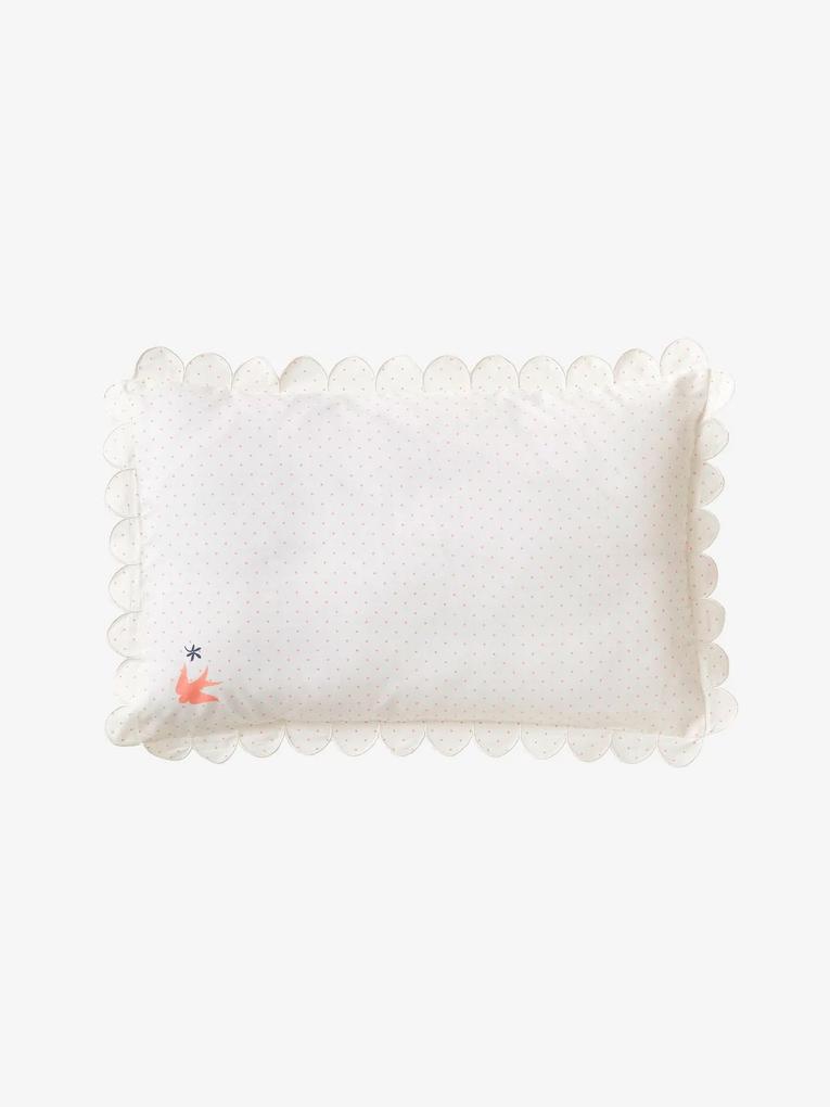 Fronha de almofada para bebé, tema Baby Bird branco claro liso com motivo