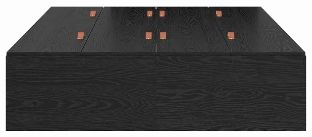 Estrado de Cama com Arrumação Preto Carvalho 120x190 cm