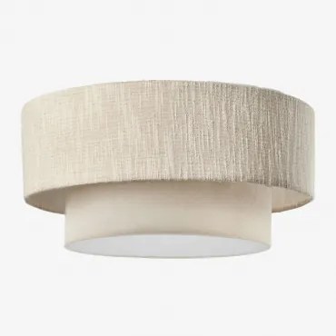 Plafon De Teto Lumira Ø55 Cm & Gardénia Branco - Crema Linho - Sklum