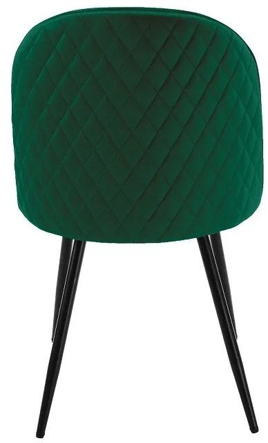 Conjunto 4 Cadeiras jantar MAGDA NEW, metal, tecido veludo verde