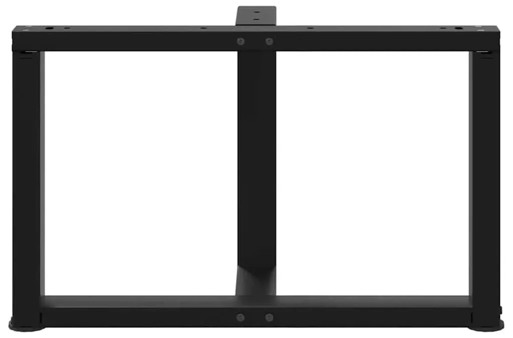 Pés para mesa de centro em forma de T, 2 peças, preto, 60x25x(42-43) c