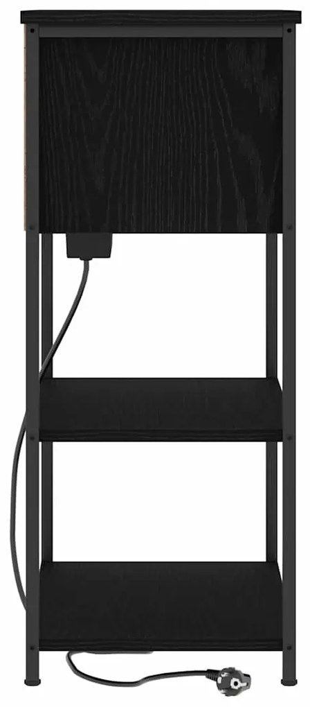 Armário de Cabeceira Carvalho preto 55 x 31 x 76 cm