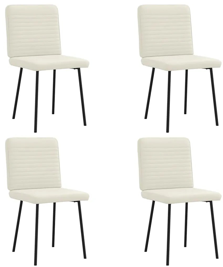 Cadeiras de jantar 4 pcs veludo cor creme